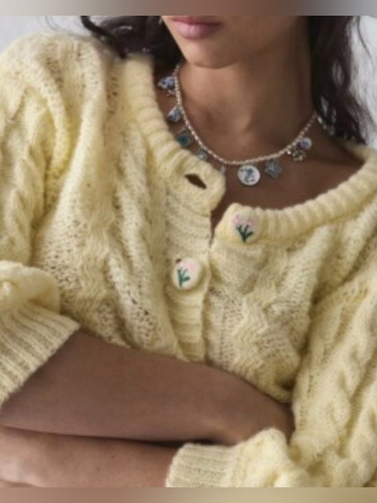 Urban Outfitters Sweaters - Kimchi Blue Maye Floral Button Short Sleeve Cardigan from Urban Outfitters